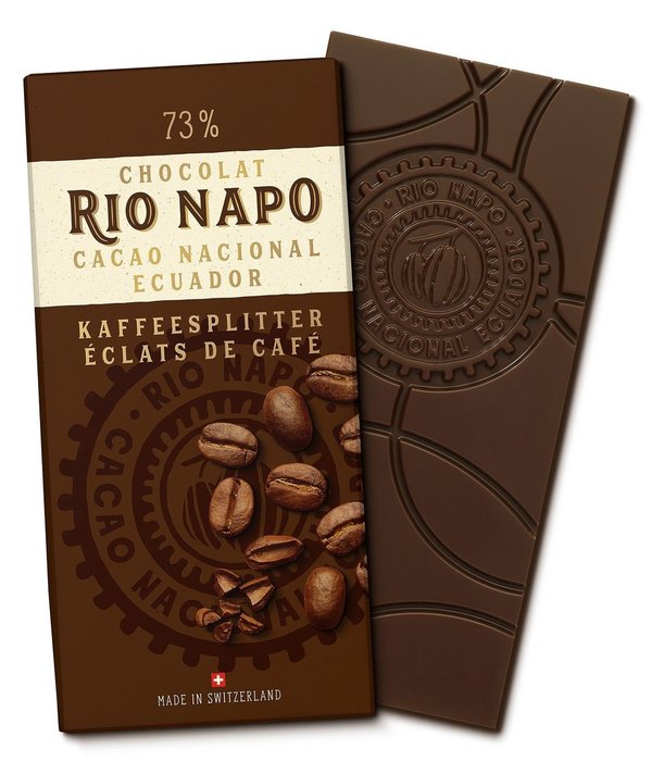 RIO NAPO, Schokolade, 73% mit Kaffeesplitter, 70g, BIO